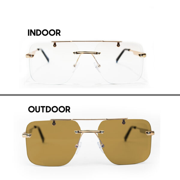 Frameless Transition Brown Sunglasses - 5002 Golden
