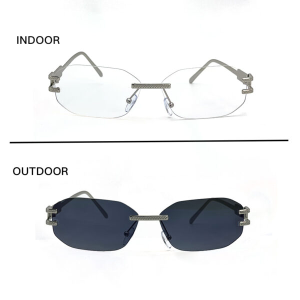 Frameless Transition Gray Sunglasses – 5202