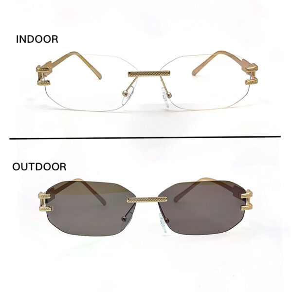 Frameless Transition Brown Sunglasses – 5202