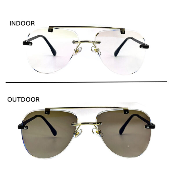 Frameless Transition Brown Sunglasses – 2567