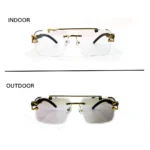 JN Glasses Frameless Transition Brown 1545