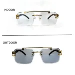 JN Glasses Frameless Transition Grey 1545