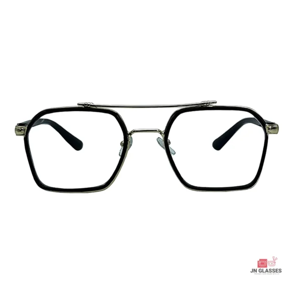 Alpha glasses in golden black — front view