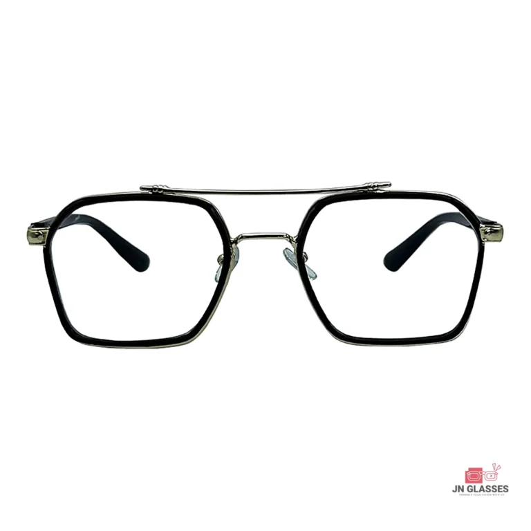 Alpha glasses in golden black — front view