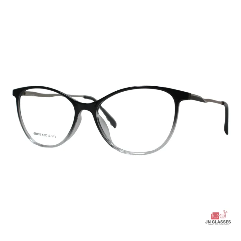 gd020 glasses in transparent black and mustard — angle view