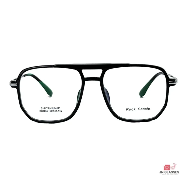RC1201 glasses in black silver — front view