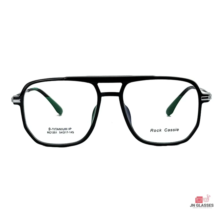 RC1201 glasses in black silver — front view